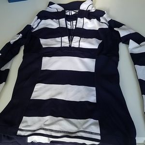 Lululemon Navy blue & white striped jacket